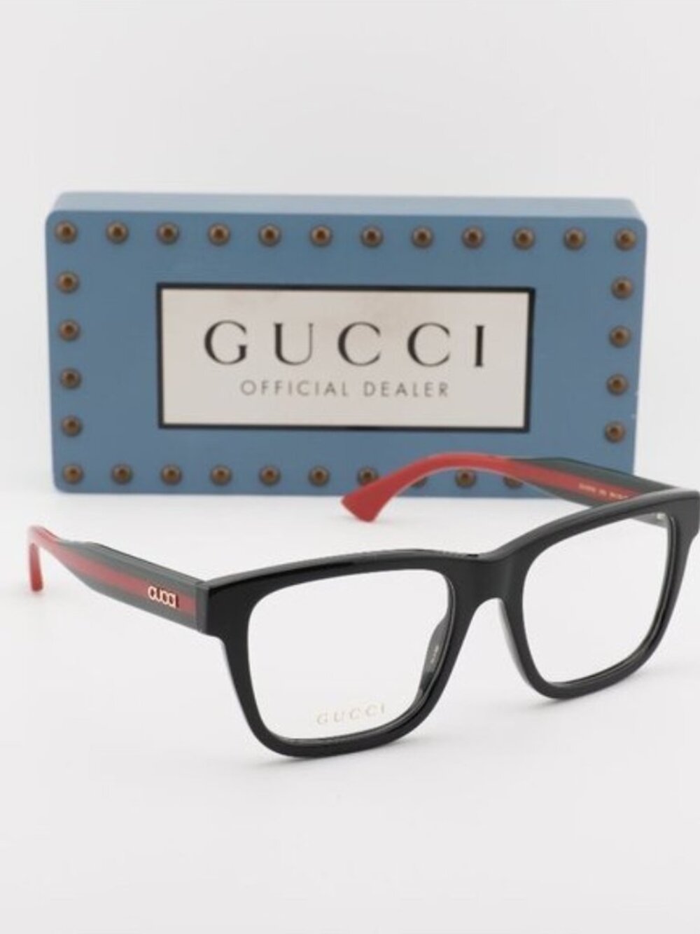 Gucci GG1870O 005 Square Eyeglasses 56mm - Black/Green/Red